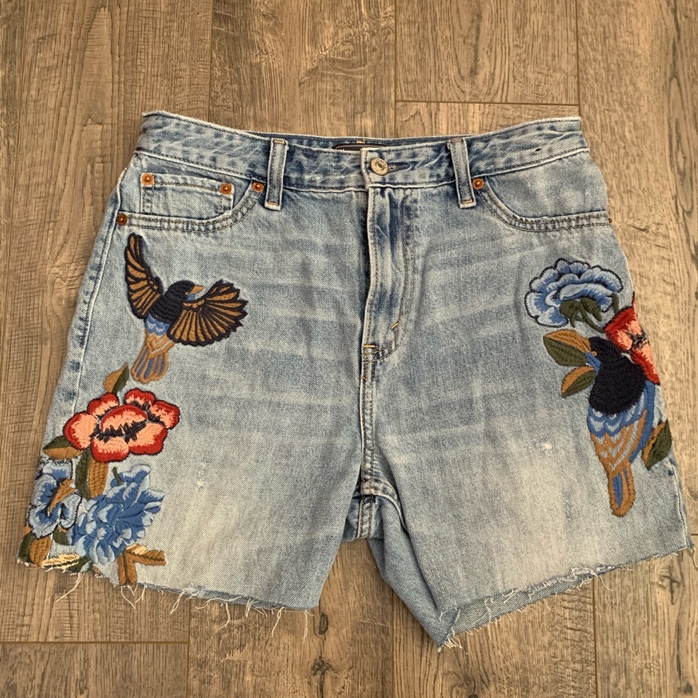 Abercrombie and Fitch Floral print jean shorts